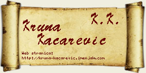 Kruna Kačarević vizit kartica